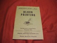 UNDATED BLOCK PRINTING - U.S. ARMED FORCES PERSONNEL ONLY - HANDICRAFT Guide picture