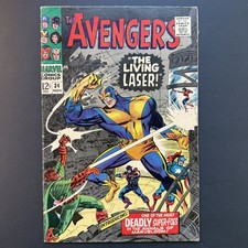 Avengers 34 KEY 1st Living Laser Silver Age Marvel Captain America 1966 Stan Lee picture