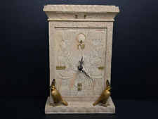 Beautiful Ancient Egyptian Clock of God Horus As a Falcon Wearing Double Crown picture