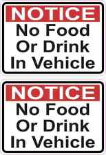 3.5in x 2.5in No Food or Drink in Vehicle Stickers picture