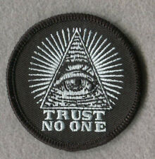 Trust No One Eye of Providence Masonic Anarchy VELCRO® BRAND Hook Fastener Patch picture
