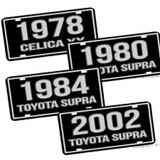 1978 through 2002 Toyota Supra Black Silver Aluminum License Plate picture