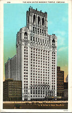 Vintage Chicago IL Postcard The New United Masnic Temple Randolph St picture