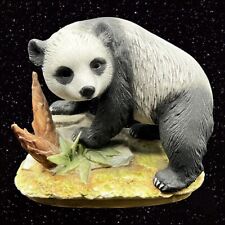 Vintage Lefton Panda Bear Porcelain Bisque Figurine Ceramic 5”T 5”W picture
