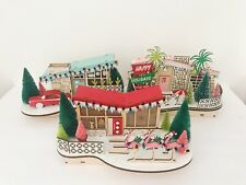 New World Market Mid Century Modern Christmas Woodcut Light-up Houses - Set of 3 picture