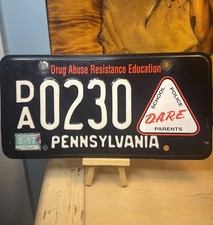 Pennsylvania DARE License Plate PA Drug Abuse Resistance Education DA0230  picture