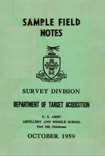 68 Page 1959 ARTILLERY SAMPLE FIELD NOTES SURVEY DIVISION Manual on Data CD picture