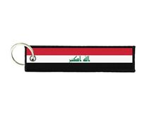 Keychain key ring tags fabric motorcycles car biker cute flag irak iraq picture