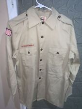 Boy Scout BSA UNIFORM SHIRT  Men’s  Medium Long Sleeve Tan H94 picture