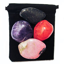 CANCER FIGHTER Tumbled Crystal Healing Set = 4 Stones + Pouch + Description Card picture