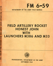 128 p. 1963 FM 6-59 FIELD ARTILLERY ROCKET HONEST JOHN LAUNCHER M386 M33 Data CD picture
