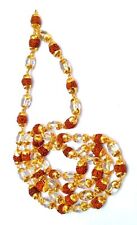 5 Mukhi Rudraksha Crystal Mala Five Face Rudraksh 40 Beads In Mala 100% Genuine picture