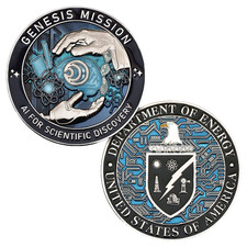 AI FOR DISCOVERY DEPARTMENT OF ENERGY GENESIS MISSION 1.75"  CHALLENGE COIN picture