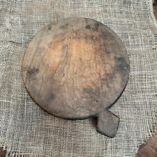 Antique Wooden Chapati Bread Rolling Plate Natural Original Old Hand Carved picture