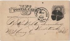 Postal Card US Liberty 1c 1884 Grand Rapids MI mentions Measles, Circus UX7 picture