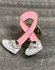 Breast Cancer Awareness Pink Ribbon Walking Sneakers Shoes Hat Backpack Bag Pin picture