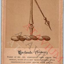 1880s Odd Edingburgh Scotland Borlands Coat of Arms Description Cabinet Card B15 picture