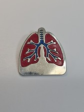 Human Lungs Lapel Pin Red & Blue Colors  picture