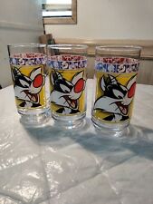Warner Brothers Looney Tunes 1999 Film Strip Tumbler Glass Sylvester Lot picture