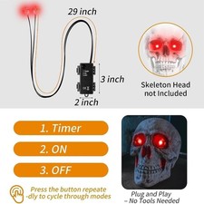 LED Glowing Eyes for Skeletons, Halloween Light up Eyes (Red, 2 Sets) picture