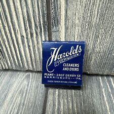 Vintage Harold's Valeteria Cleaners and Dyers Matchbook Advertisement picture