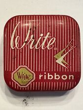 Vintage Beautiful Write typewriter ribbon Tin With Ribbon & Instructions IBM picture