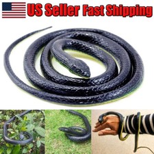 50" Mamba Realistic Rubber Fake Snake Toy For Garden Props and Halloween Joke US picture