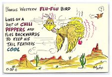Famous Western Flu-Flu Bird c1973 Comic Postcard Continental View Card picture