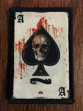 Ace of Spades Death Card Morale Patch Tactical ARMY Hook Military USA Badge Flag picture