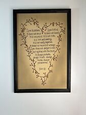 1 Corinthians 13 Vintage Embroidery Framed Wall Decor Christian Bible Verse picture