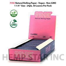 PINK Natural Rolling Paper, Vegan, Non GMO 24-Pack | 50 Papers a Pack | Full Box picture