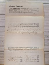 1876 Millvale Borough Coroner Inquest Document Suicide Roach Poisoning Death  picture
