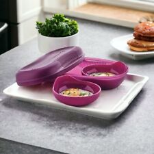 TUPPERWARE MICROWAVE BREAKFAST MAKER Omelets, French Toast, Brownies Purple picture