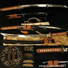 1095 Steel Full Tang Clay Tempered Blade JAPANESE Samurai Sword KATANA Sharp picture
