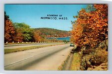 Norwood MA-Massachusetts, Scenic Greeting, The Open Road, Vintage Postcard picture
