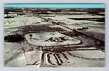 Traverse City MI-Michigan, Aerial Snowmobile Track, Antique, Vintage Postcard picture