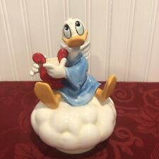 1985 SCHMID DISNEY DONALD DUCK Red Harp Clouds Tune First Noel Music Box VIDEO picture