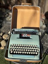 Vintage 1955 Smith Corona Silent Super Typewriter Light Teal w/ Tan Case picture