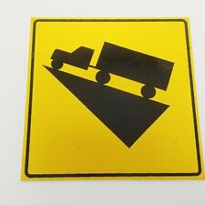 Road Sign Vintage Decorative Metal 7x7 Yellow Made in USA Truck Semi Hill Grade picture