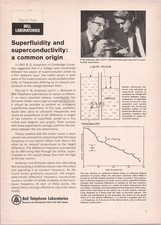 Bell Telephone Laboratories 1966 Print Ad Superfluidity Superconductivity picture
