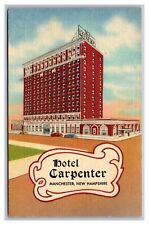 Manchester, NH New Hampshire, Hotel Carpenter, Street View, Linen Postcard picture