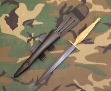 British Army Fairbairn Sykes Commando knife 2nd pat brass handle Made in England picture