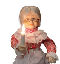 Vintage Telco Motion Christmas Mrs Claus Figurine Illuminated Grandma Apron Test picture