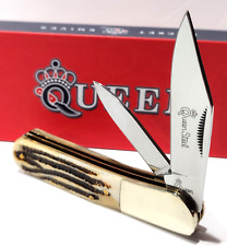 Queen Cutlery Company Barlow Winterbottom Jigged Bone Folding Pocket Knife EDC picture