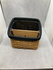 Longaberger 2006 TV Time Basket w/ Divider, Green Fabric and Protector liner picture