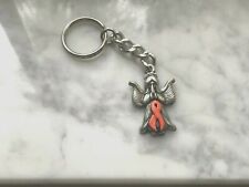 1 Leukemia or Appendix CANCER AWARENESS ANGEL ORANGE RIBBON PEWTER KEY CHAIN. picture