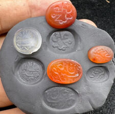 Ancient Old Islamic Era Four Different Kings Name Calligraphic Agate Stone Seal picture