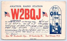QSL CB Ham Radio W2BQJ East Orange New Jersey Vintage Essex County NJ 1934 Card picture