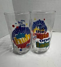 Set of 2 Vintage 90s Diet Pepsi 'You Got The Right One Baby Uh Huh' Glasses picture