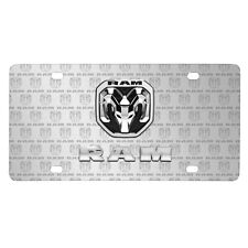RAM 2019 3D Dual Logo on Logo Pattern Brushed Aluminum License Plate picture
